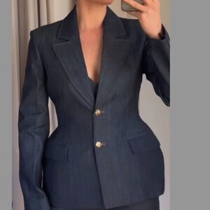 ZARA WOMAN SS25 BLUE DENIM BLAZER ZW COLLECTION 2342/223 XL NWT